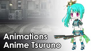 Uwasa Tsuruno Anime ver  Battle Animations [upl. by Elbys]