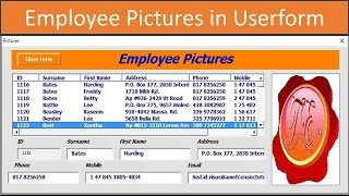 Employee Pictures in a Userform [upl. by Refinaj]