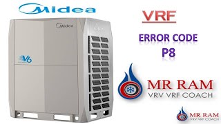 MIDEA VRF ERROR CODE P8  ENGLISH [upl. by Artinek]