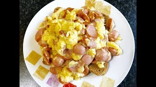 Scrambled Eggs with Sausage  Easy Breakfast [upl. by Tiebold893]