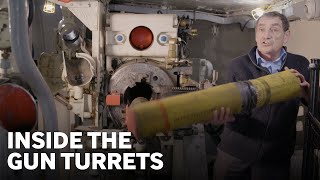 What was it like to work in the gun turrets  HMS Belfasts Armament [upl. by Niuq]