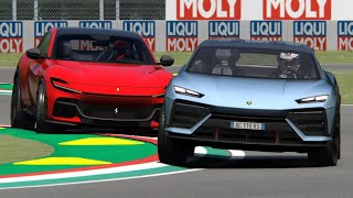 Lamborghini Lanzador vs Ferrari Purosangue at Imola [upl. by Otrevogir]