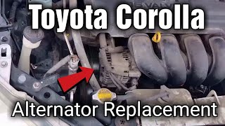 How to replace the alternator in a 1999 2000 2001 2002 2003 2004 2005 2006 2007 2008 Toyota Corolla [upl. by Eseer]