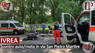 IVREA – Scontro automoto in via San Pietro Martire [upl. by Aysan]