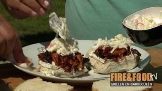 Pulled Sweet Potato burger  FireampFood TV [upl. by Erehc]