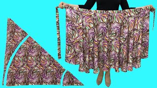 How to Make Wrap Skirt with Side Knot 💜💛💚 [upl. by Remoh205]