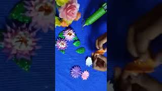 Tricolour Flower Using Glitter SheetDIY Glitter Flower at home Yellam Puthusu [upl. by Ursal611]