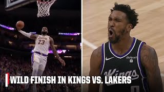 WILD FINISH 😱 Kings hold off the Lakers in OT in downtothewire game 😤  NBA on ESPN [upl. by Yvaht]