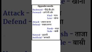 opposite words Hindi and English english englishspeaking vocabulary learnenglish [upl. by Leahcin]