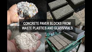 Plastic and Glass waste recycling into Concrete Brick [upl. by Fidellia67]