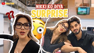 Nikki ko diya surprise 😍 nikki arbazpatel vlog surprise [upl. by Nodnelg942]