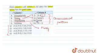 Match column I with column II and select the correct option from the given codes Column IC [upl. by Enegue]