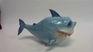 DIY how to make an easy paper mache shark sculpture [upl. by Eidnam815]