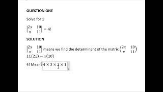 QUESTION education factorial factorials determina t [upl. by Ahsi]