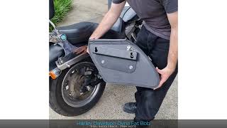 Harley Davidson Dyna Fat Bob FXDF Saddlebags and Brackets  Finn Moto [upl. by Starkey582]