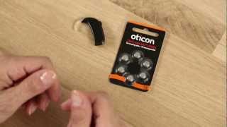 Oticon Power changing battery [upl. by Aneelehs]