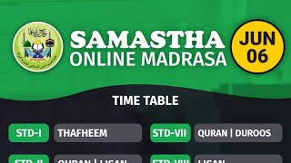 Samastha Online Class June 6  Samastha Online Madrasa Time table June 6  Samastha Online Madrasa [upl. by Olimreh898]