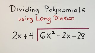 How to Divide Polynomials using Long Division  Polynomials [upl. by Aidni349]