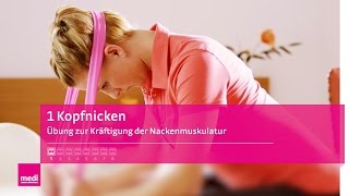 Kopfnicken  Nackenmuskeln trainieren – Übungen gegen Rückenschmerzen [upl. by Deana]