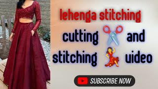 Lehenga stitching  cutting ✂️ and stitching💃 [upl. by Stillas]