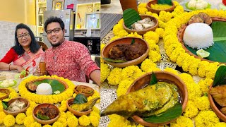 পুজোর খাওয়া দাওয়া শুরু😍মহালয়াতে মাটির পাত্রে বোয়াল থেকে বাংলা মুরগিহাঁসের ডিম থেকে পনির🍖🌷 [upl. by Auberbach44]