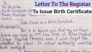 Application For Birth Certificate In English  Letter To Issue Birth Certificate In English [upl. by Usanis]