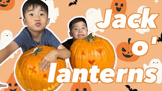 We made JACKOLANTERNS  할로윈 호박초롱 [upl. by Ailgna]