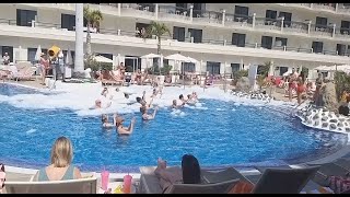 Tenerife  Pool Foam Party At The Tigotan Playa Las Americas [upl. by Arikahs374]