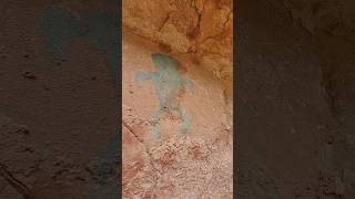 Ancient Southwestern Rock Art  Blue Human Figures In Arizona Desert [upl. by Nocaj592]