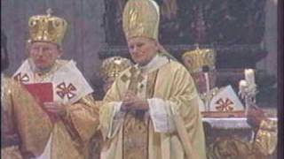 Papal Liturgy  Pope John Paul II celebrating Ukrainian Divine Liturgy [upl. by Imoyik]