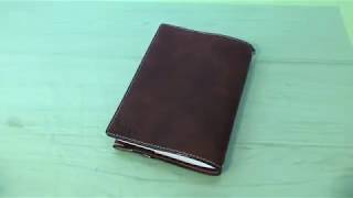 レザークラフト ブックカバーの作り方 How to make bookcoverLeather craft tutorial [upl. by Akeinahs]