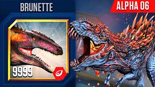 UPGRADE BRUNETTE LEVEL TO FIGHT ALPHA 06  JURASSIC WORL THE GAME [upl. by Dela]