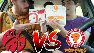 ChickfilA vs Popeyes Chicken Sandwich Taste Test [upl. by Ahsima]