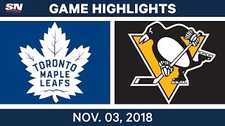 NHL Highlights  Maple Leafs vs Penguins – Nov 3 2018 [upl. by Aliuqehs]