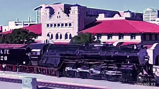 Steam Locomotive 2926 rolling past downtown Albuquerque [upl. by Ahsasal]