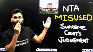 NTA Misused Supreme Court Judgement  NEET 2024 Result Scam  NTA NEET 2024 Latest News  NTA Scam [upl. by Hallutama749]