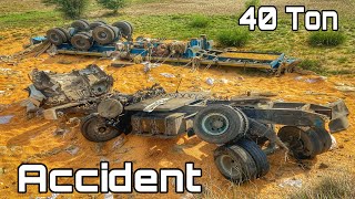 22 Wheeler Loaded Truck Dangerous Accident Due To Break Failure  Truck Fell Down Into The Ditch [upl. by Olocin]