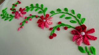 Hand Embroidery Caston StitchVine embroidery [upl. by Sol]