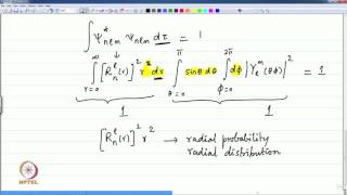 Lecture 18  The Quantum Mechanics of Hydrogen Atom  Part V [upl. by Dihahs]