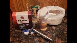 SOTD Tabac With King C Gillette Razor and Pinaud Clubman Vanilla Aftershave [upl. by Sanfo]