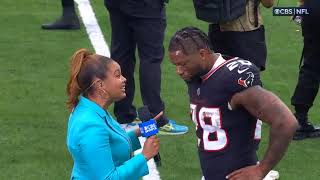 Joe Mixon speaks to AJ Ross after the win over the Colts [upl. by Letsyrhc]