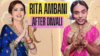 Rita Ambani After Diwali 🤣  Nita Ambani Diwali Party [upl. by Arnon]