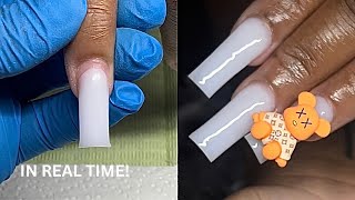 BEGINNER ACRYLIC NAIL TUTORIAL  BEGINNER NAIL ADVICE   cutting down time🙊 [upl. by Noiek]