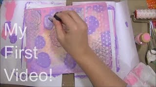 Doily Collage  Acrylic Paint  Mixed Media Art Journal Easy tutorial [upl. by Vick919]