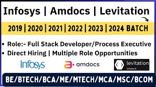 Infosys Amdocs Levitation Direct Hiring  2019 2020 2021 2022 2023 2024 BATCH  Latest Jobs [upl. by Christianson]