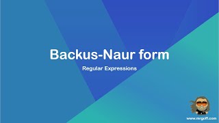 A level Computer Science BackusNaur form [upl. by Talanta]