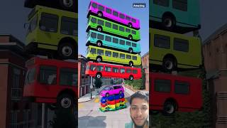 Mixed colour buses amp cars Crashing shorts beamngbus beamngdrive carcrash buscrash trending [upl. by Sej]