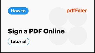 How to Sign a PDF Online with pdfFiller [upl. by Ellened]