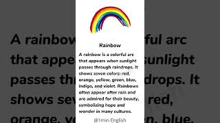 Rainbow  Learn English Through Story  English listening Practice shorts [upl. by Laucsap]