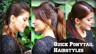 3 CUTE amp EASY Everyday Hairstyles With Ponytails For SchoolCollegeWork Priyanka Chopra Hairstyle [upl. by Ydissak]